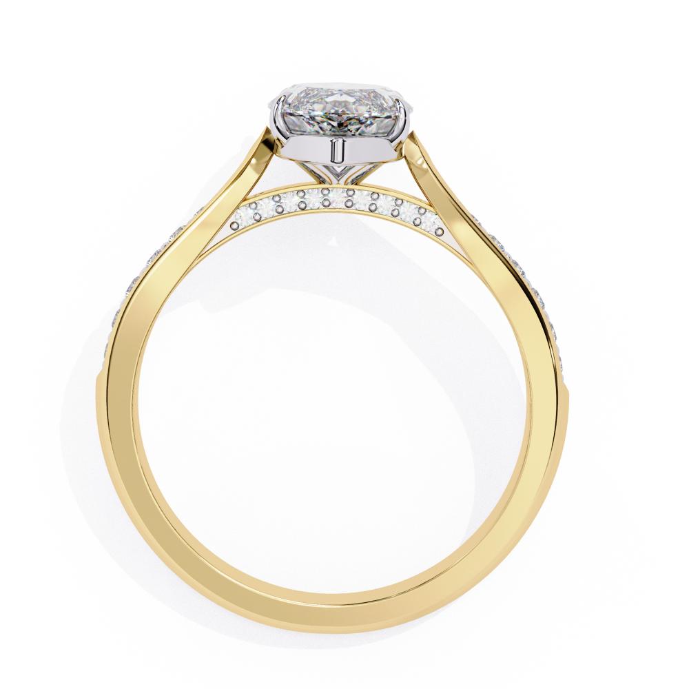 Marquise Hidden Accent with Pointer Band Engagement Ring
