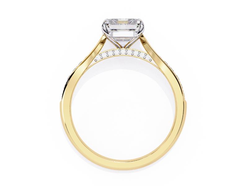 Emerald Hidden Accent with Pointer Band Engagement Ring