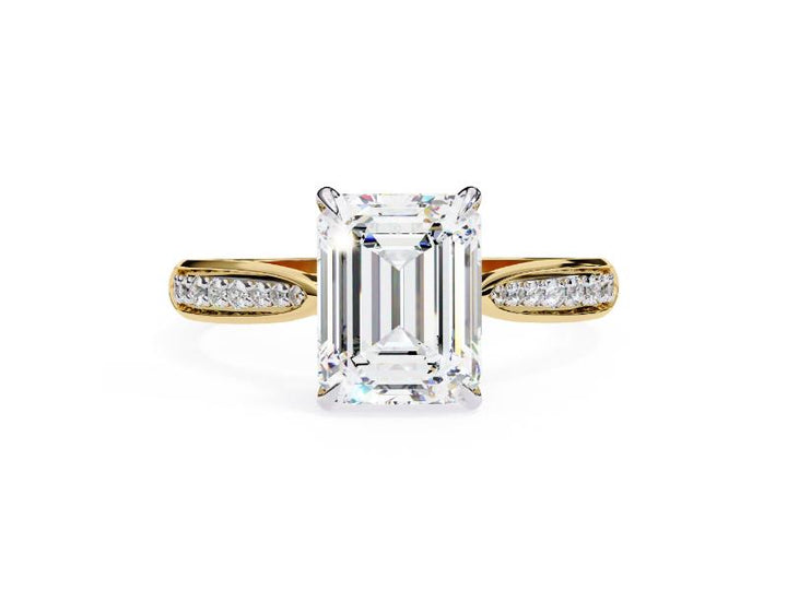 Emerald Hidden Accent with Pointer Band Engagement Ring