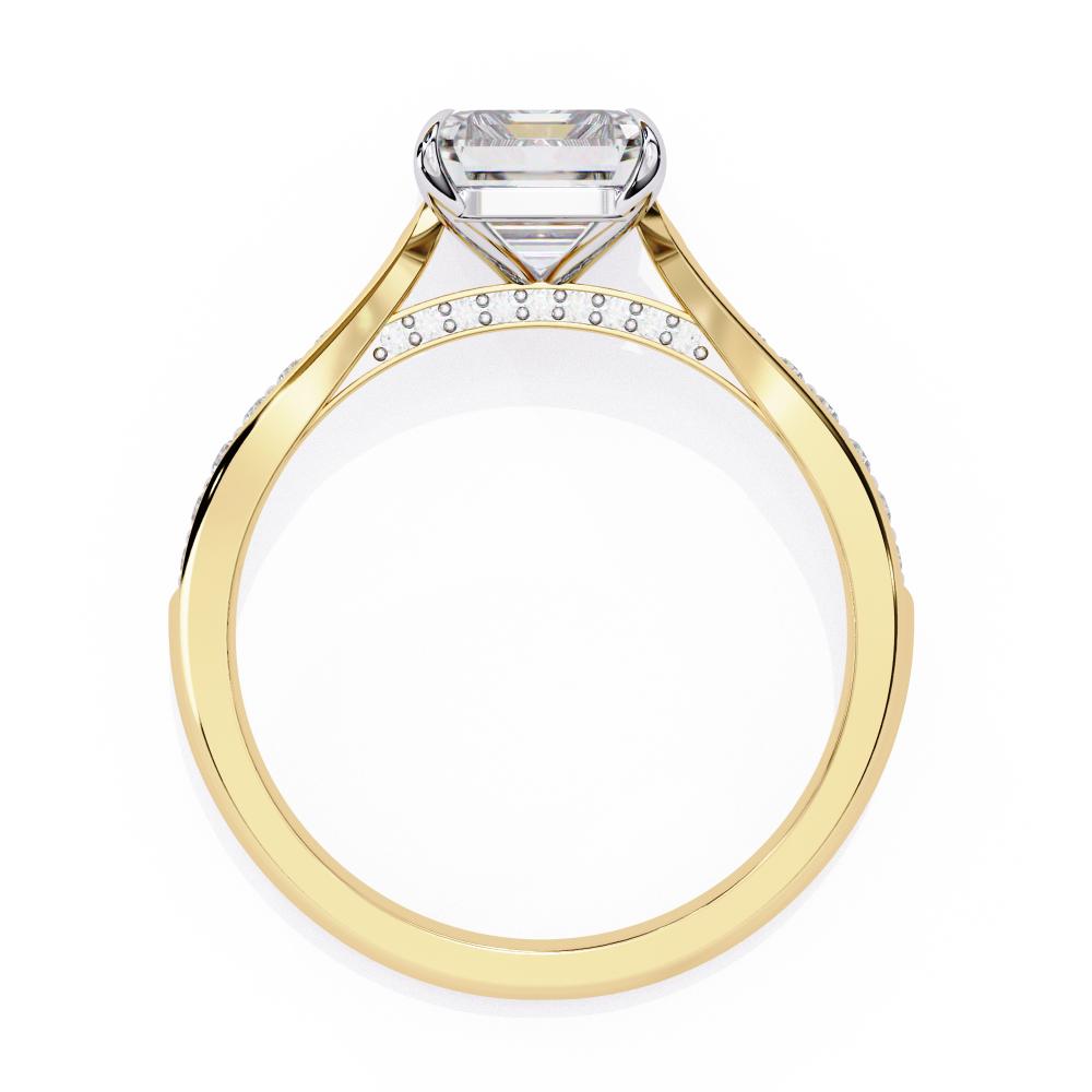 Radiant Hidden Accent with Pointer Band Engagement Ring