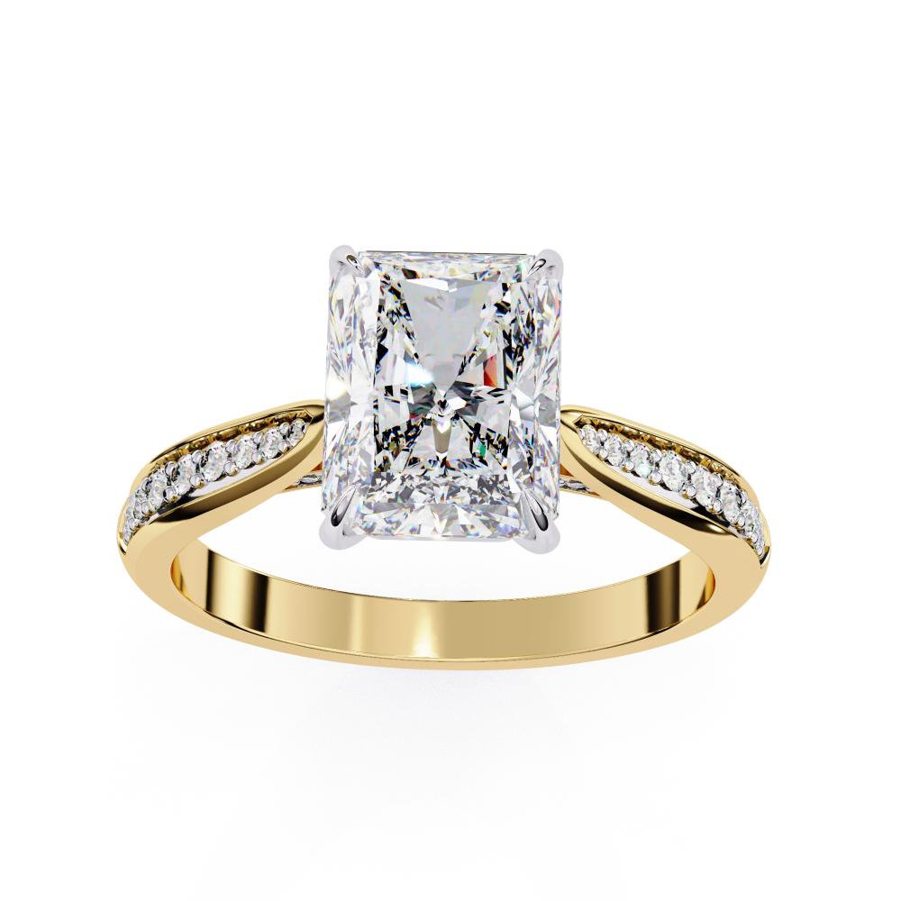 Radiant Hidden Accent with Pointer Band Engagement Ring
