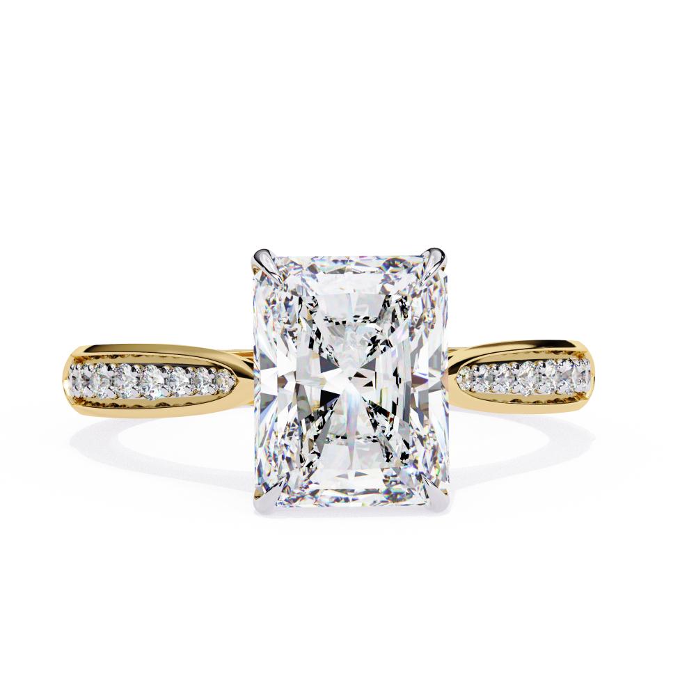 Radiant Hidden Accent with Pointer Band Engagement Ring