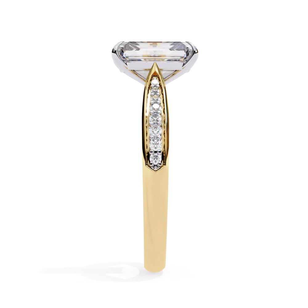 Radiant Hidden Accent with Pointer Band Engagement Ring