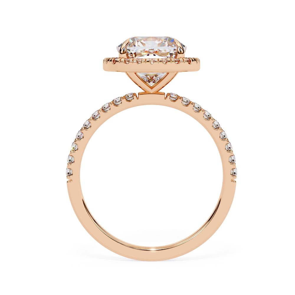 Cushion Halo with Pave Engagement ring