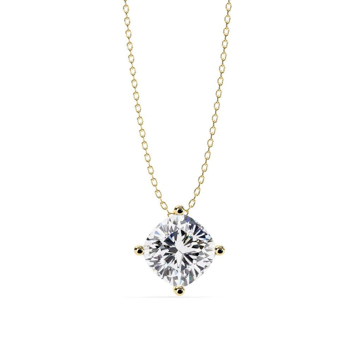Cushion Solitaire Pendant with Chain
