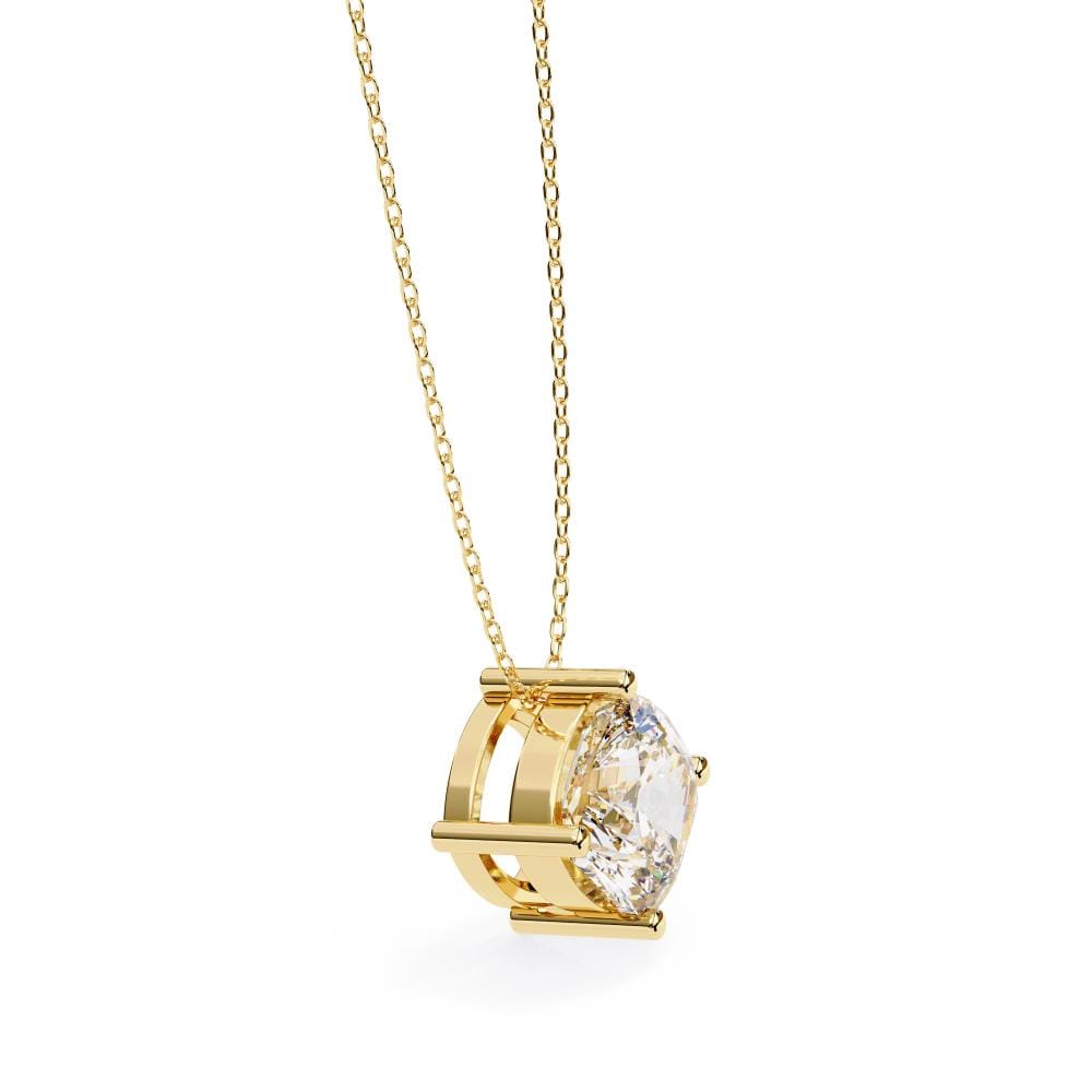 Cushion Solitaire Pendant with Chain