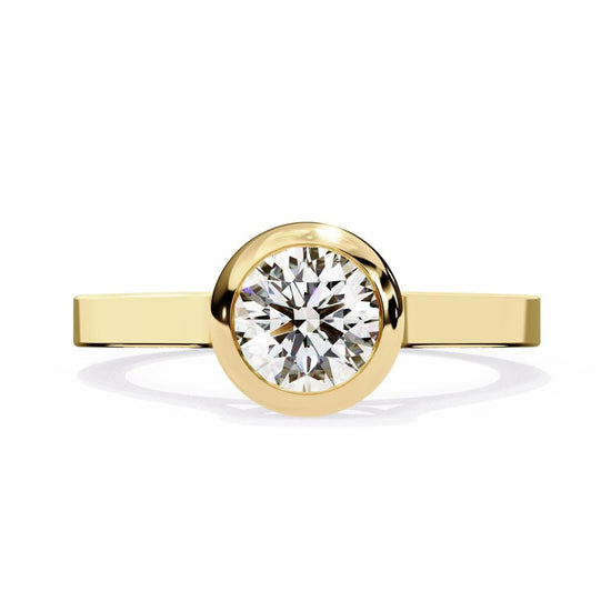 Round Solitaire with Bezel Set Engagement Ring