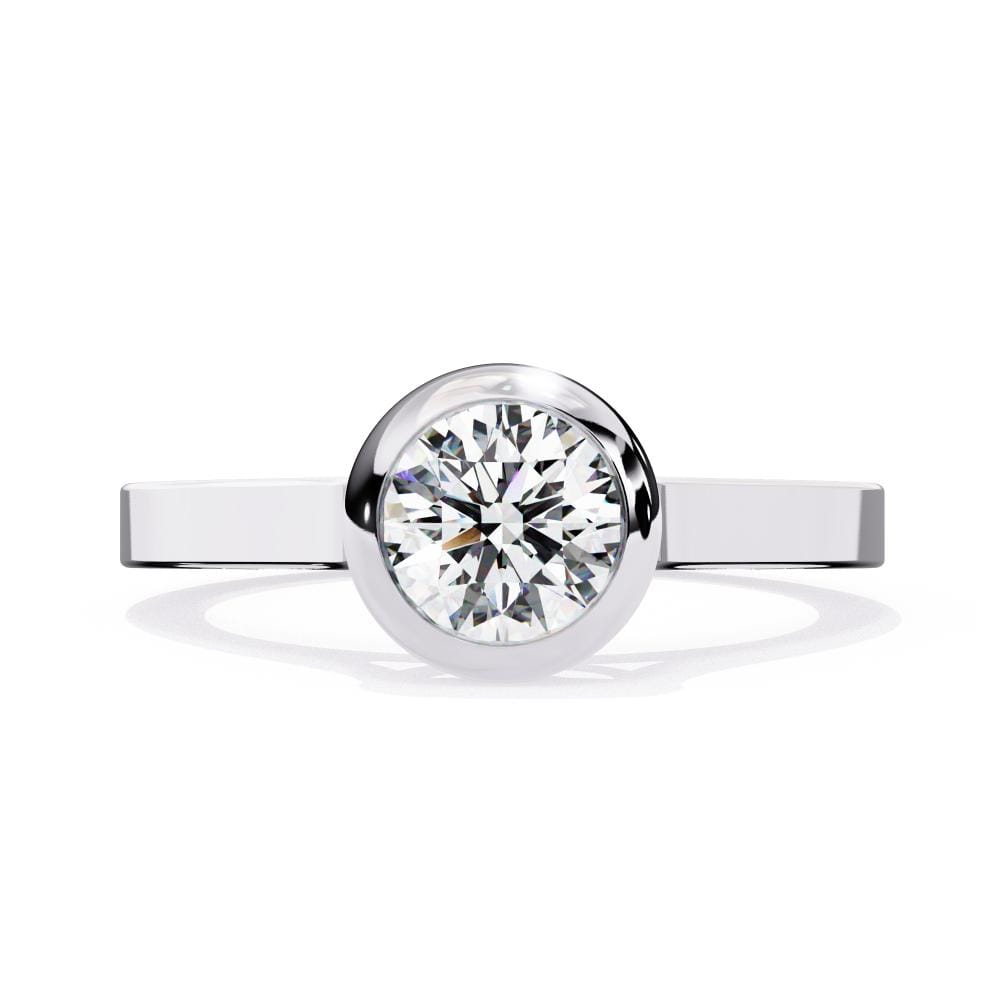 Round Solitaire with Bezel Set Engagement ring