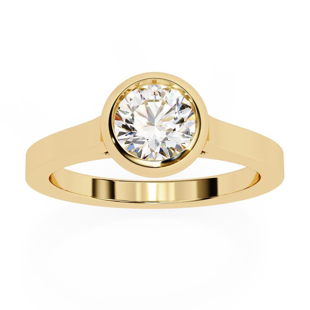 Round Solitaire with Bezel Set Engagement ring
