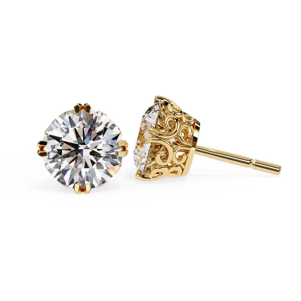 Round Vintage Style Stud Earrings