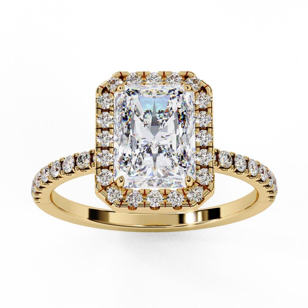 Radiant Halo with Pave Engagement ring