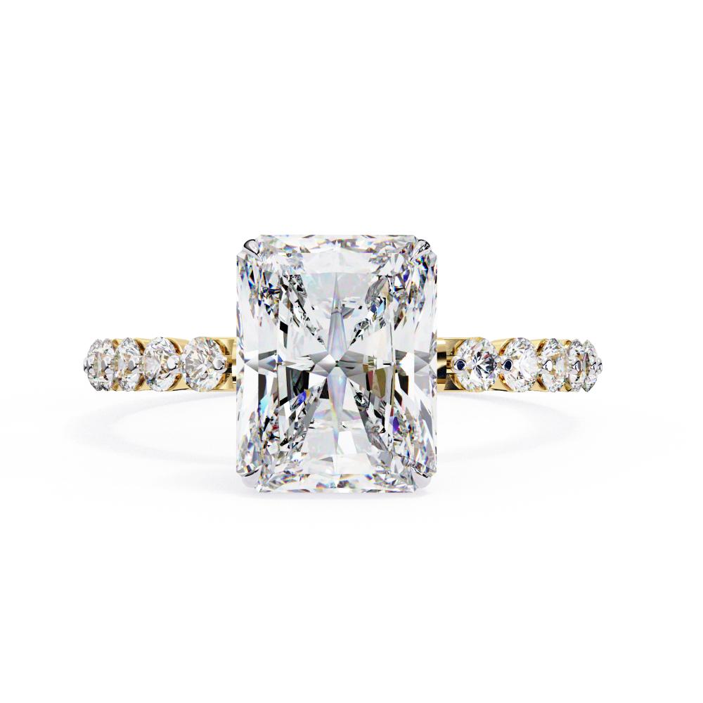 Radiant Solitaire with Shared Stone Engagement Ring