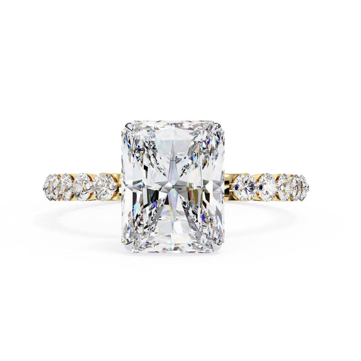 Radiant Solitaire with Shared Stone Engagement Ring