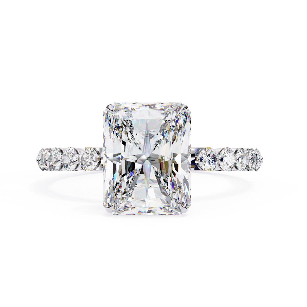 Radiant Solitaire with Shared Prong Engagement Ring