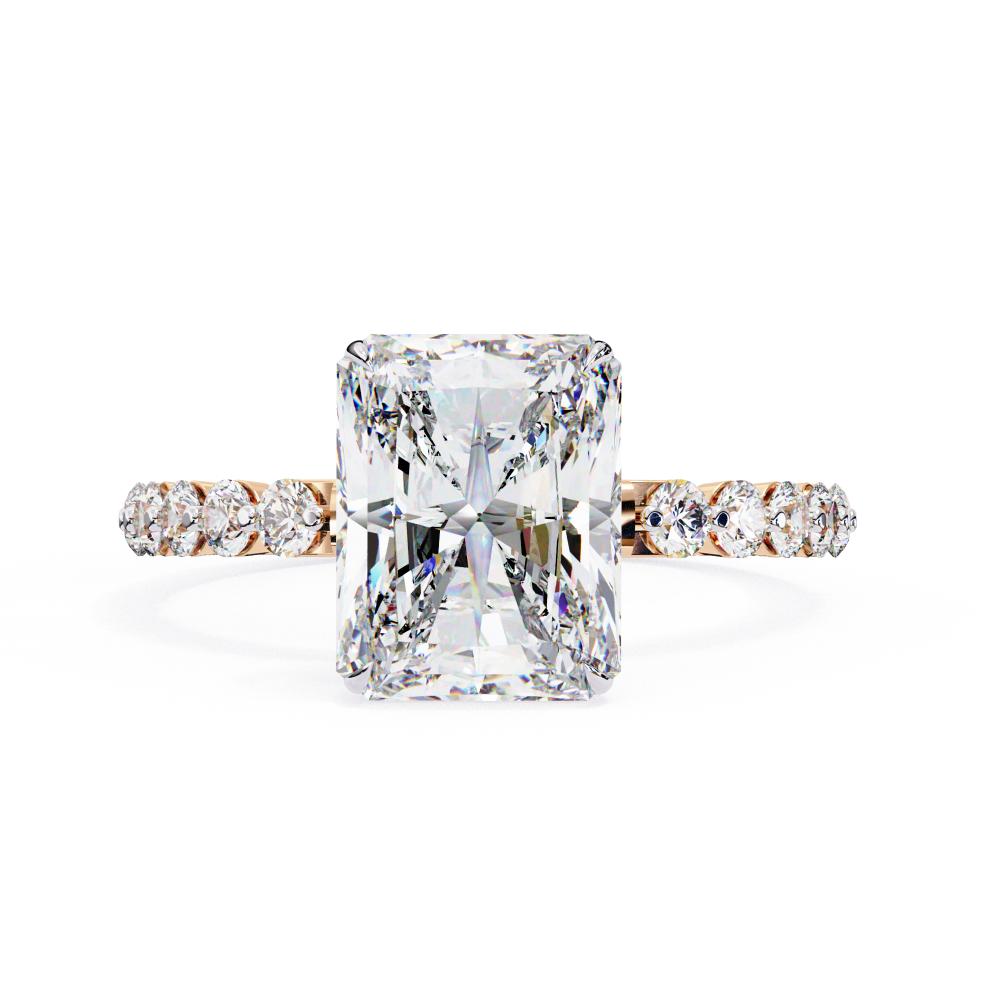 Radiant Solitaire with Shared Prong Engagement Ring
