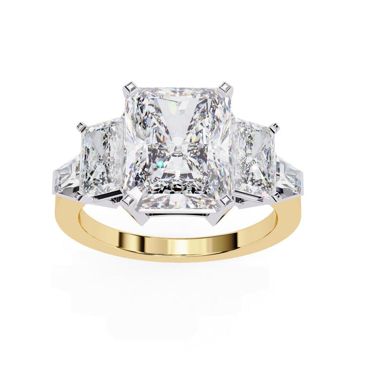Radiant Three Stone with Euro Shank Engagement Ring