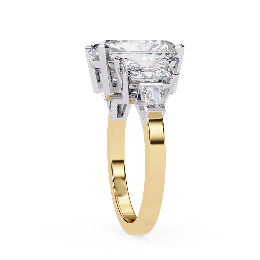 Radiant Three Stone with Euro Shank Engagement Ring