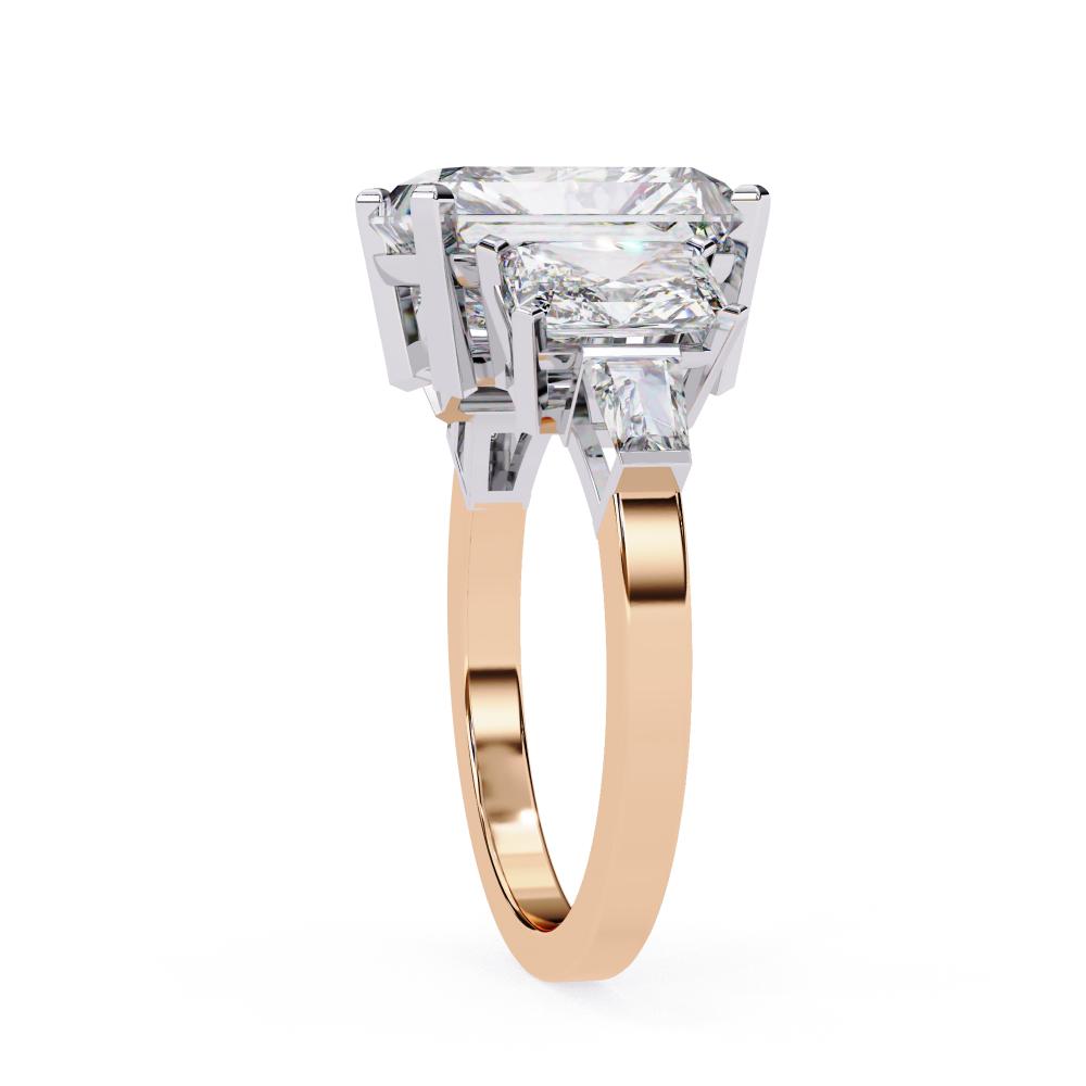 Radiant Three Stone with Euro Shank Engagement Ring