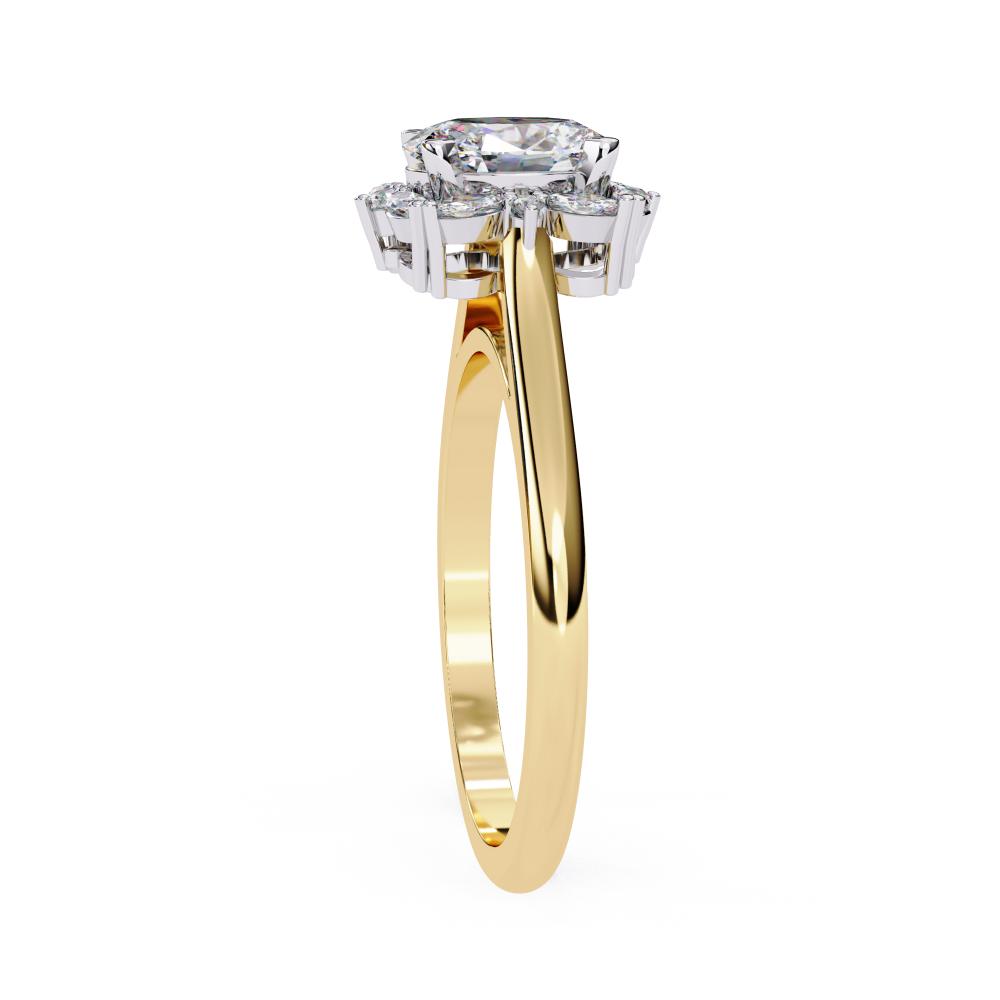 Oval with Fancy Halo Engagement Ring