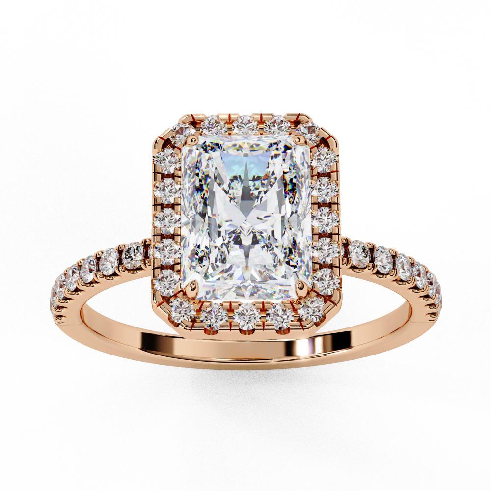 Radiant Halo with Pave Engagement ring