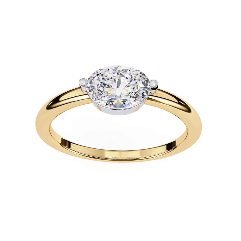 Oval East-West Solitaire Engagement Ring