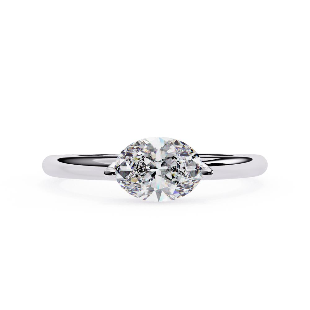 Oval East-West Solitaire Engagement Ring