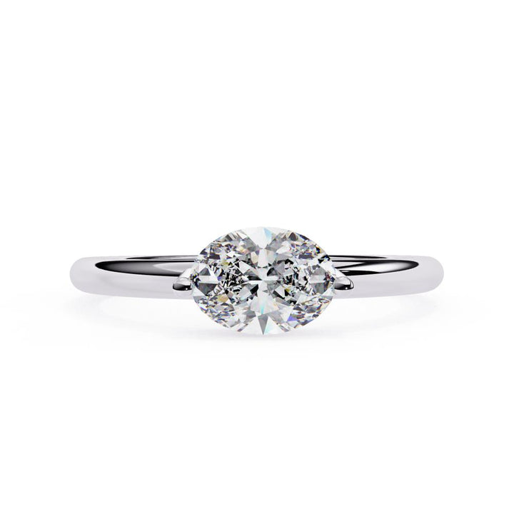 Oval East-West Solitaire Engagement Ring