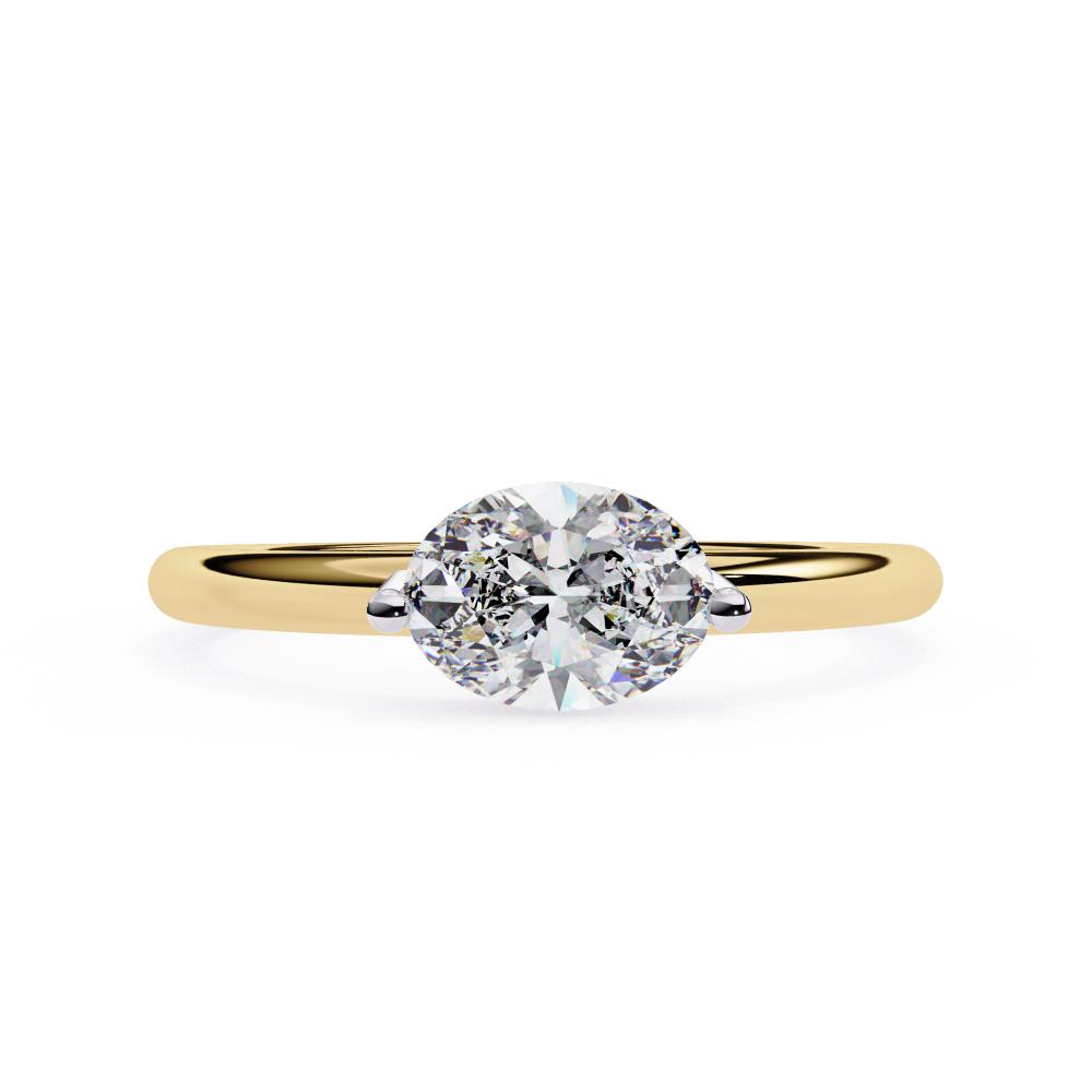 Oval East-West Solitaire Engagement Ring