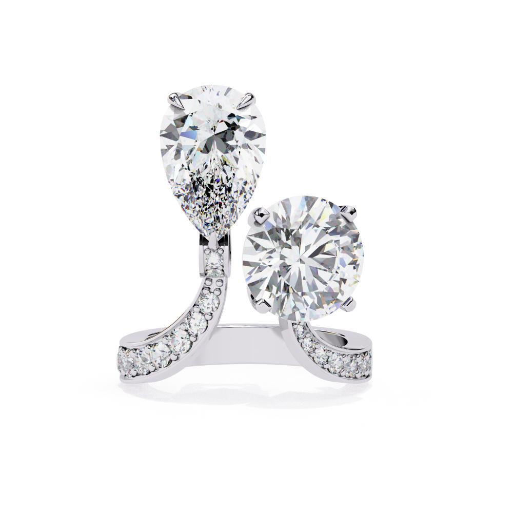 Pear & Round Toi Et Moi Vintage Engagement Ring