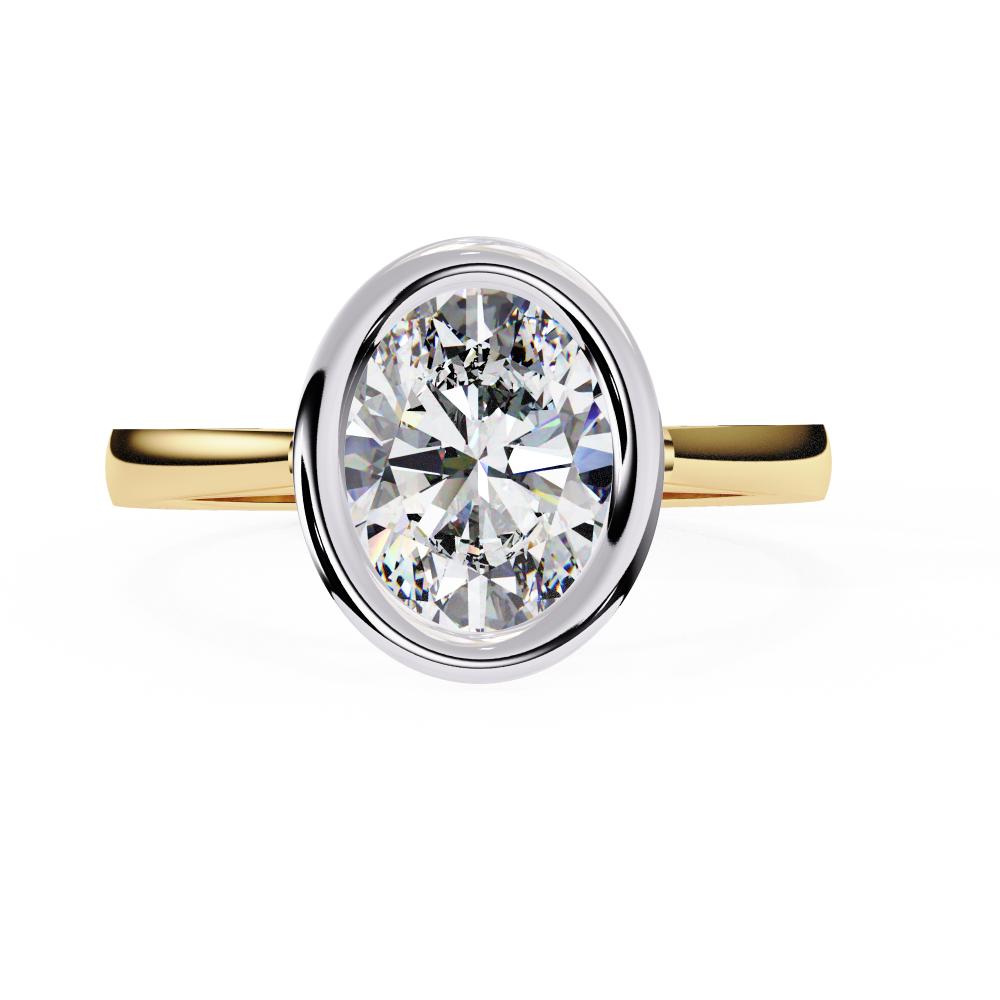 Oval Solitaire with Calliope Bezel Floating Engagement Ring
