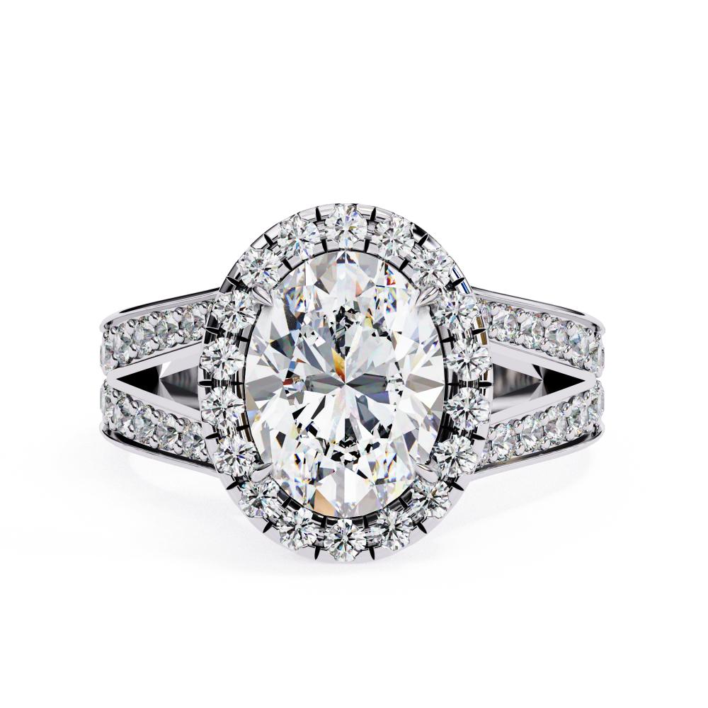 Oval Halo with Luxury Engagement Ring