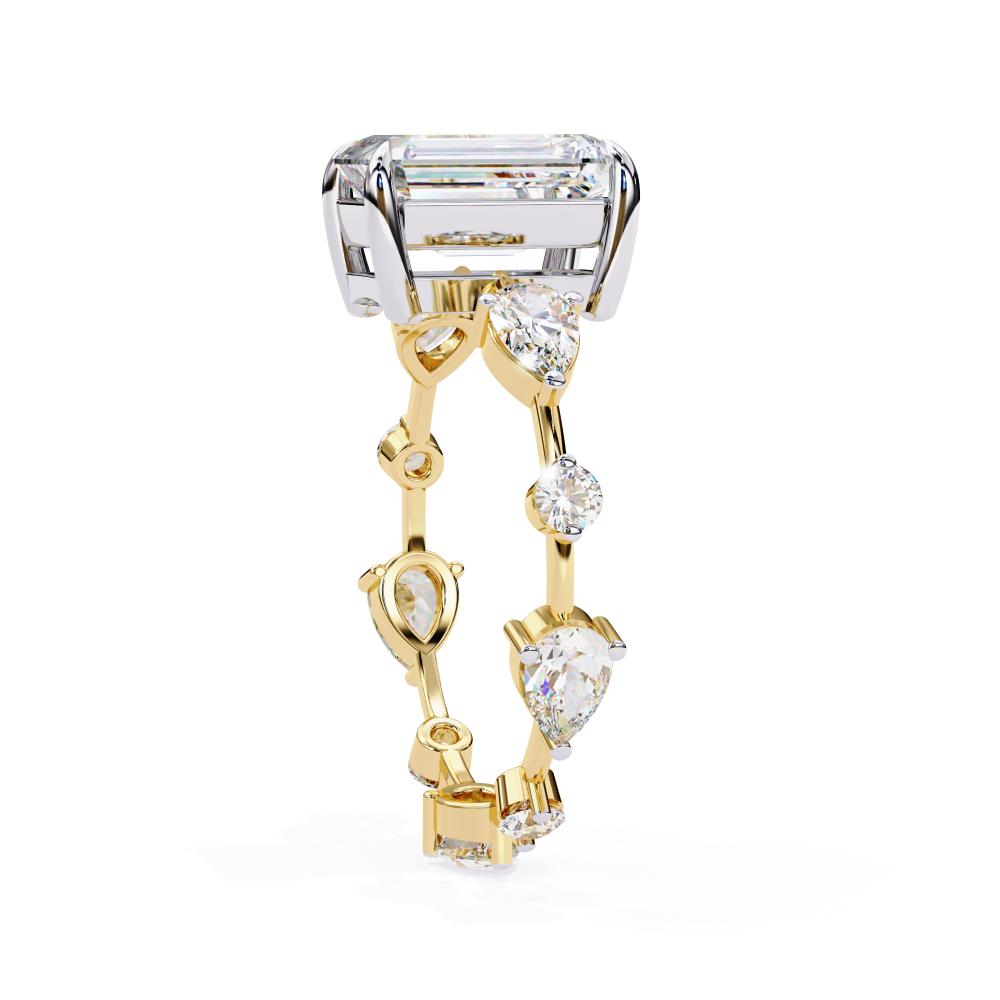 Emerald Solitaire With Antique Band Engagement Ring