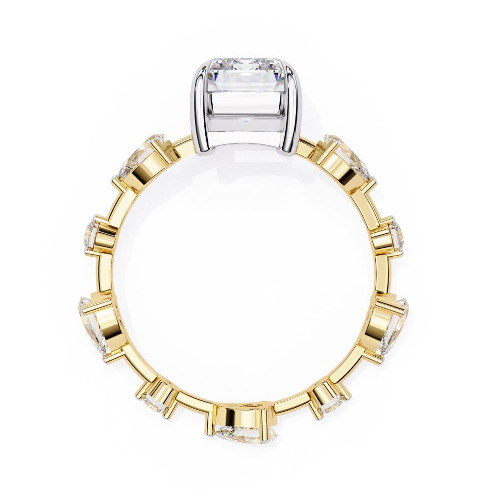 Emerald Solitaire With Antique Band Engagement Ring