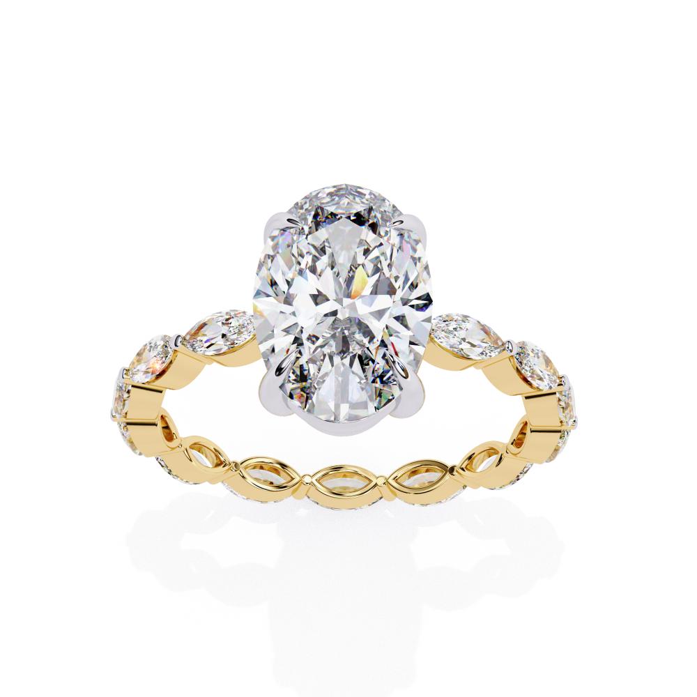 Oval Solitaire with Full Eternity Engagement Ring
