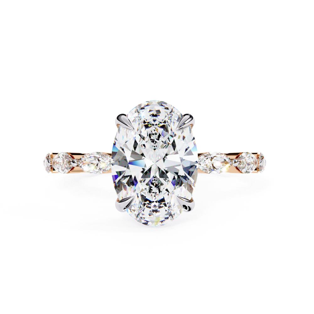Oval Solitaire with Full Eternity Engagement Ring