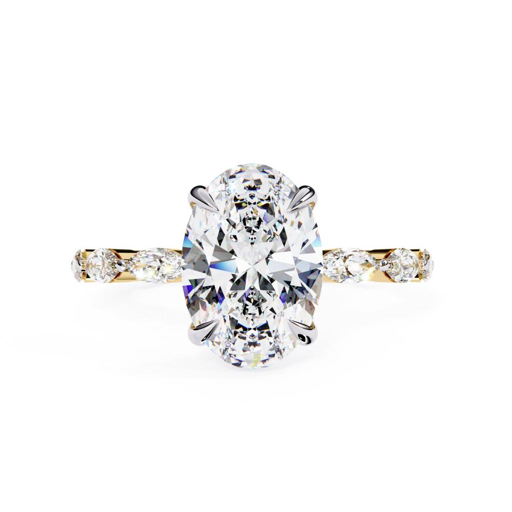 Oval Solitaire with Full Eternity Engagement Ring
