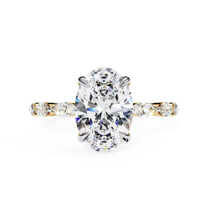 Oval Solitaire with Full Eternity Engagement Ring