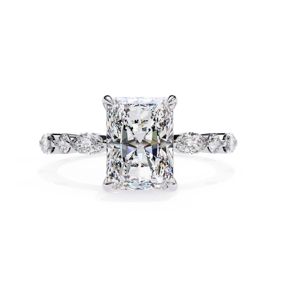 Radiant Solitaire with Full Eternity Engagement Ring