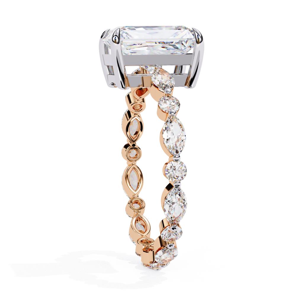 Radiant Solitaire with Full Eternity Engagement Ring