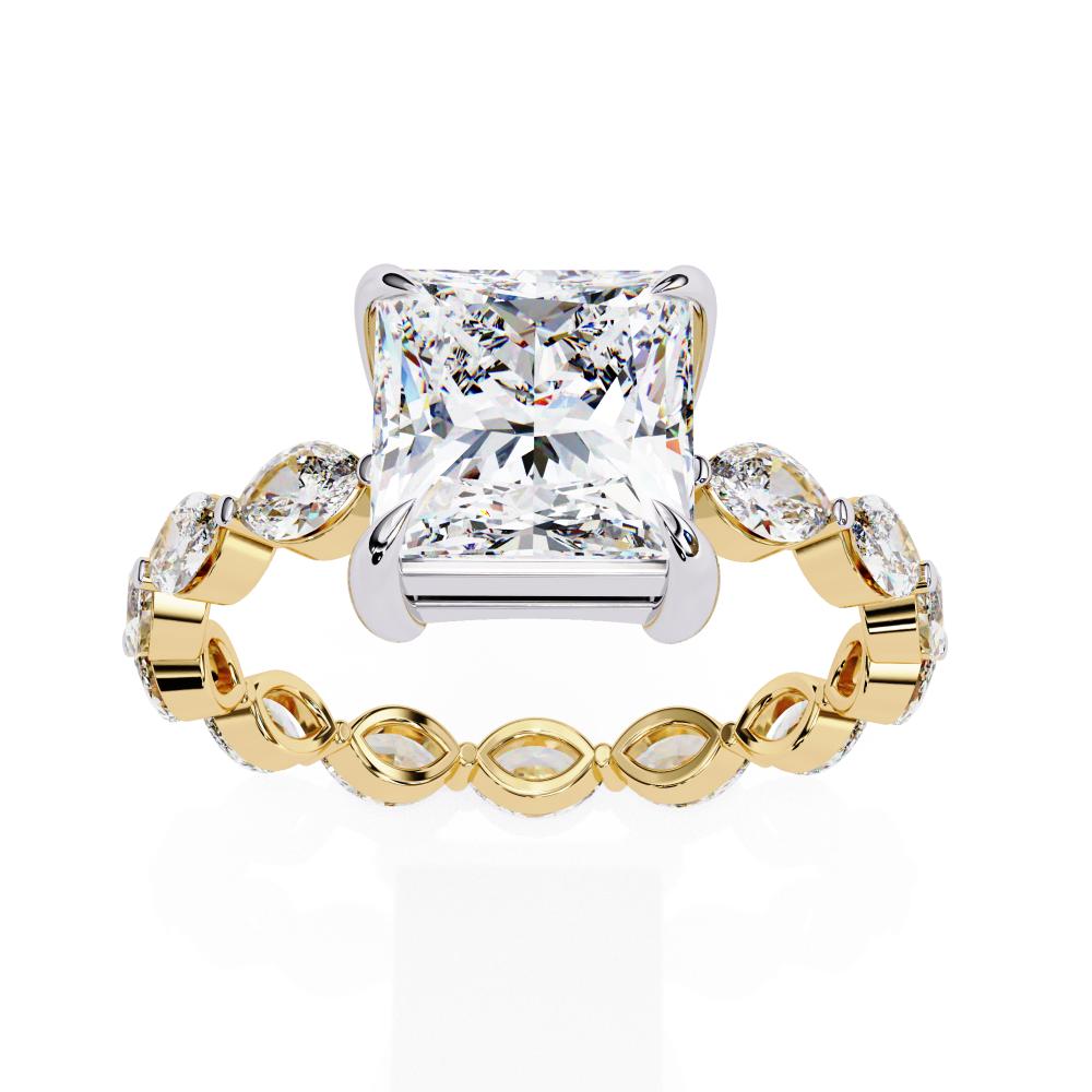 Princess Solitaire with Full Eternity Engagement Ring