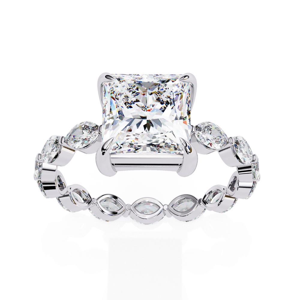 Princess Solitaire with Full Eternity Engagement Ring