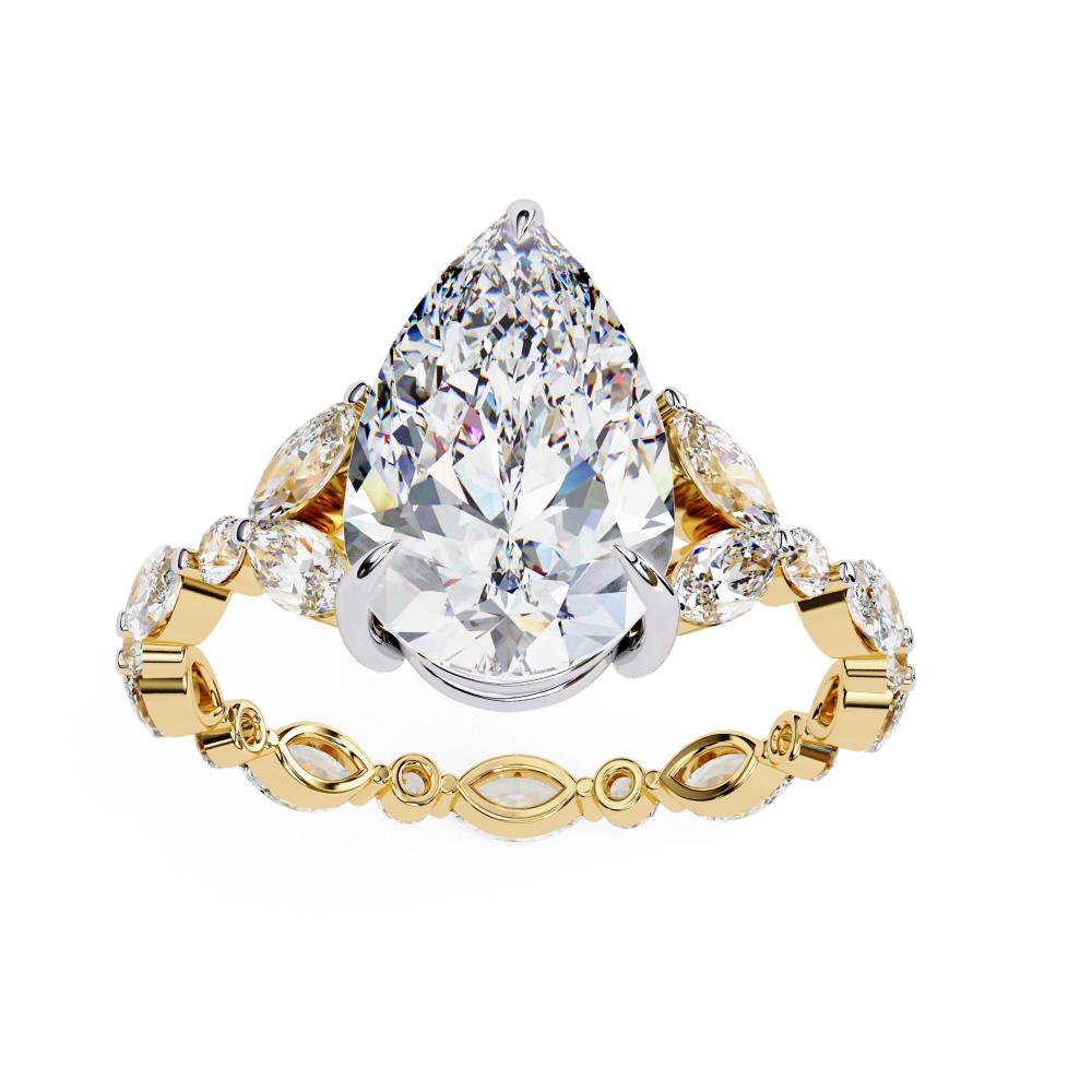 Pear Accent Stone with Full Eternity Engagement Ring