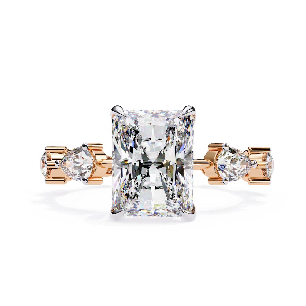 Radiant Solitaire with Antique Band Engagement Ring