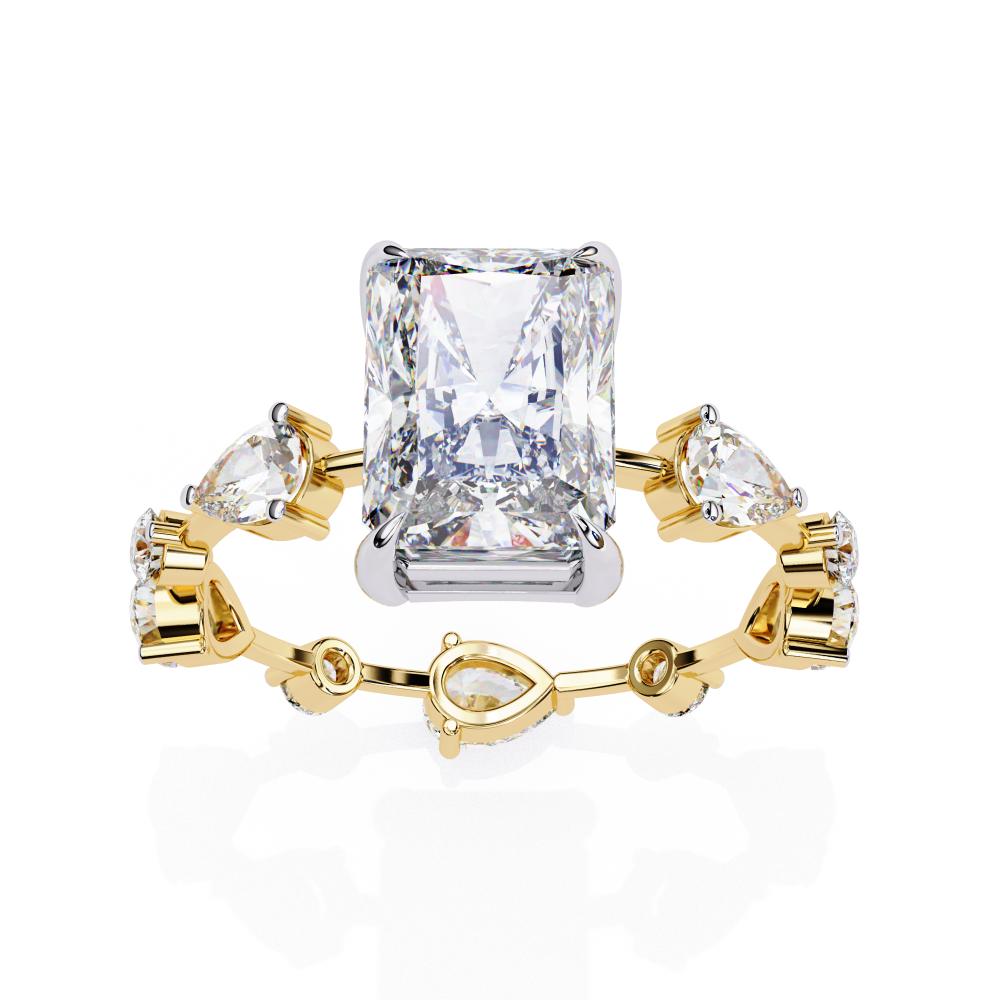 Radiant Solitaire with Antique Band Engagement Ring