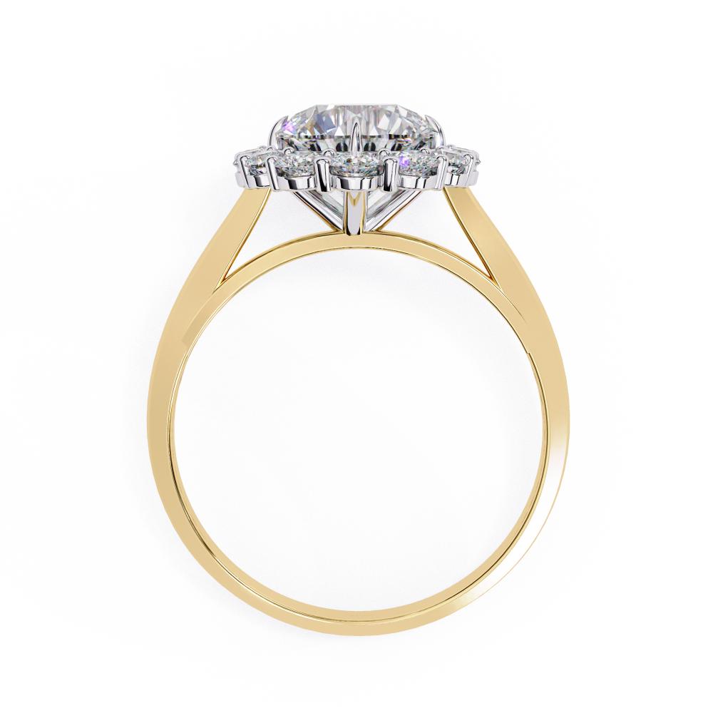 Round Halo with Cathedral Engagement Ring