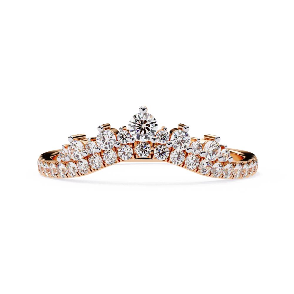 Chevron Crown Diamond Wedding Band