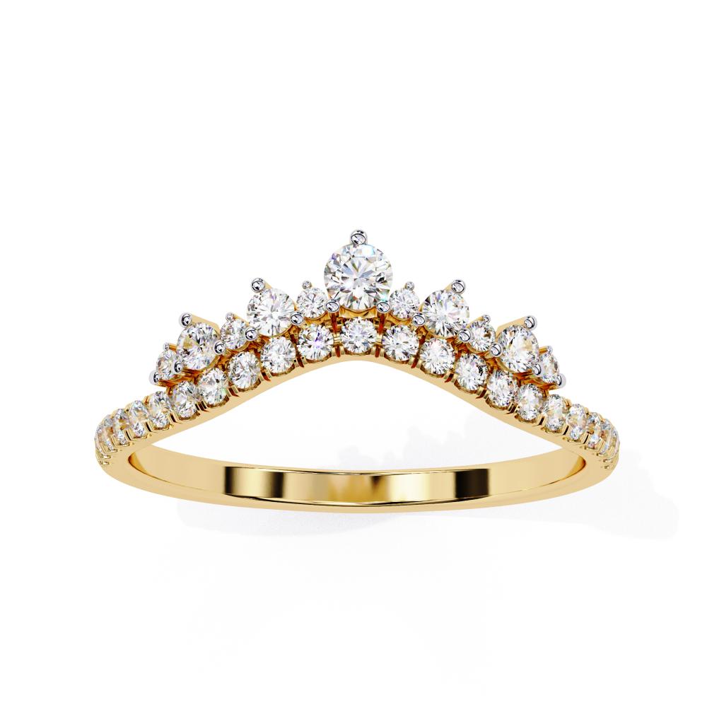 Chevron Crown Diamond Wedding Band