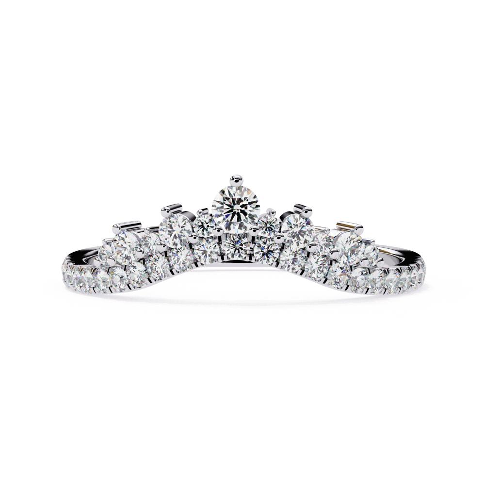 Chevron Crown Diamond Wedding Band