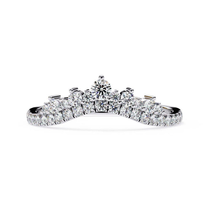 Chevron Crown Diamond Wedding Band