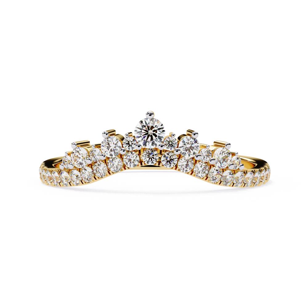 Chevron Crown Diamond Wedding Band
